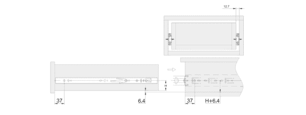 4501F 3-Section Cushioned Ball Bearing Slides