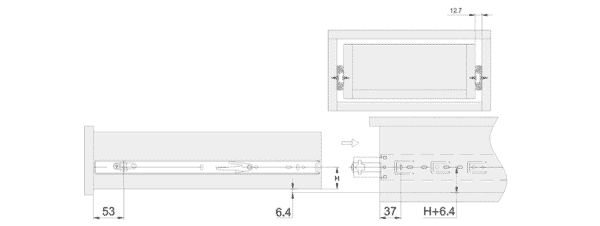 4501A Adjustable Three-Section Ball Bearing Slides