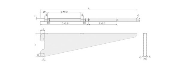Ub-02 Double Slot Shelf Bracket