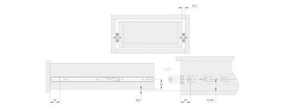 4501 3-Section Ball Bearing Slide